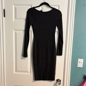 Windsor Black Glitter Long Sleeve Dress